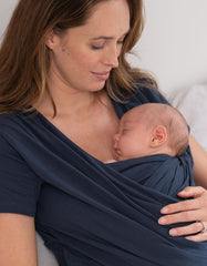 Navy Cotton Short Sleeve Skin To Skin Top | Women Seraphine Tops