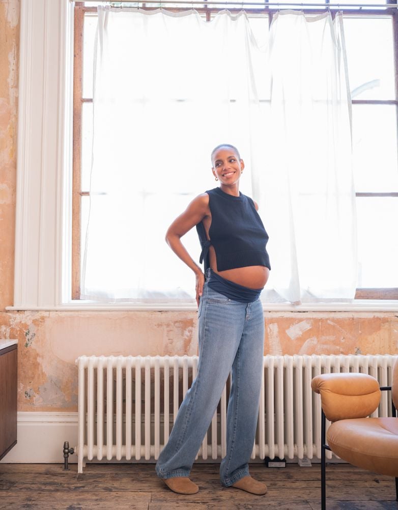 Organic Mid Bump Wide Leg Maternity Jeans | Women Seraphine Jeans