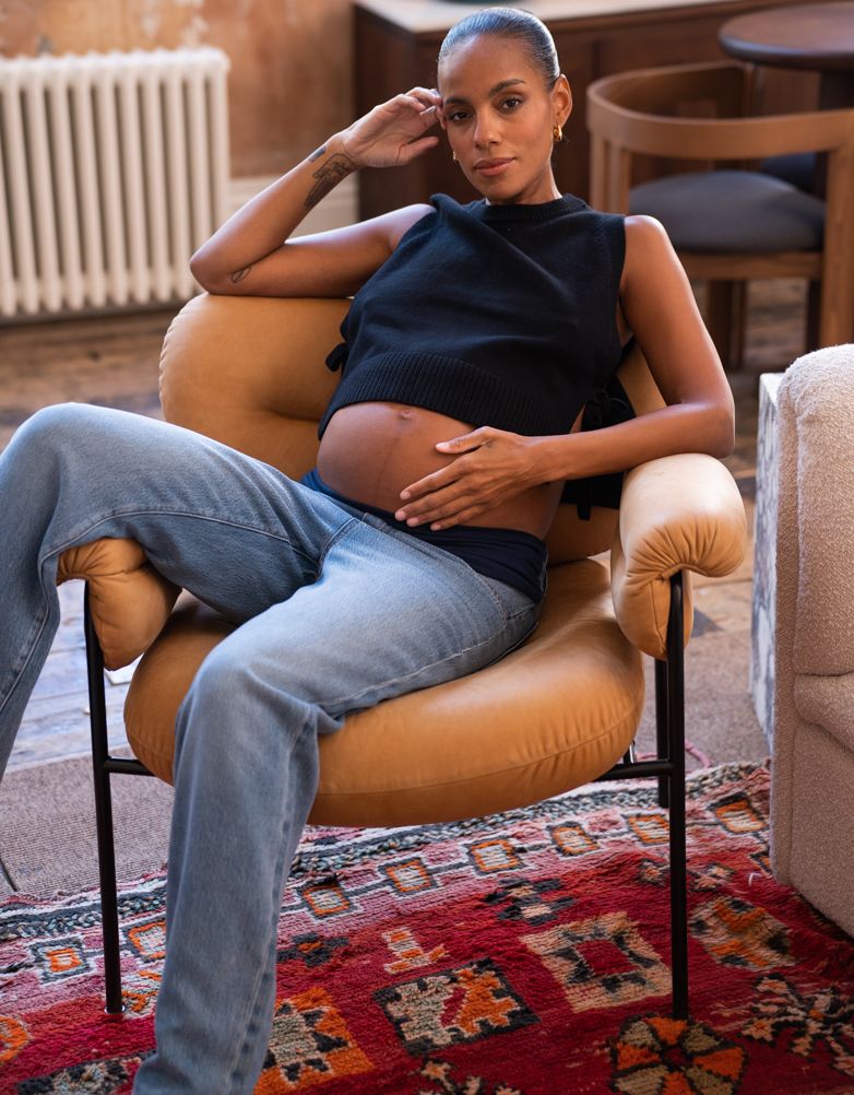 Organic Mid Bump Wide Leg Maternity Jeans | Women Seraphine Jeans