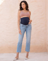 Over Bump Frayed Hem Maternity Jeans | Women Seraphine Jeans