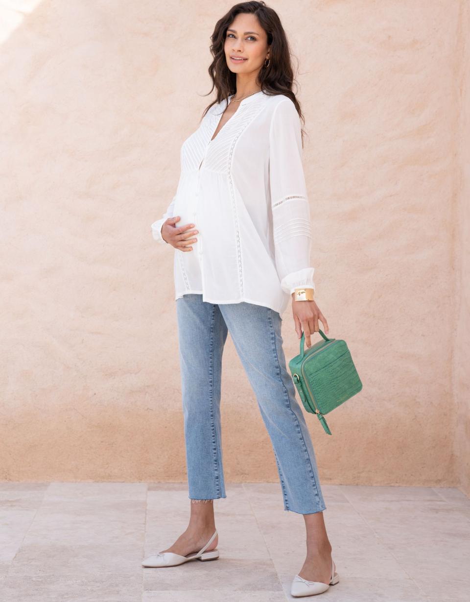 Over Bump Frayed Hem Maternity Jeans | Women Seraphine Jeans