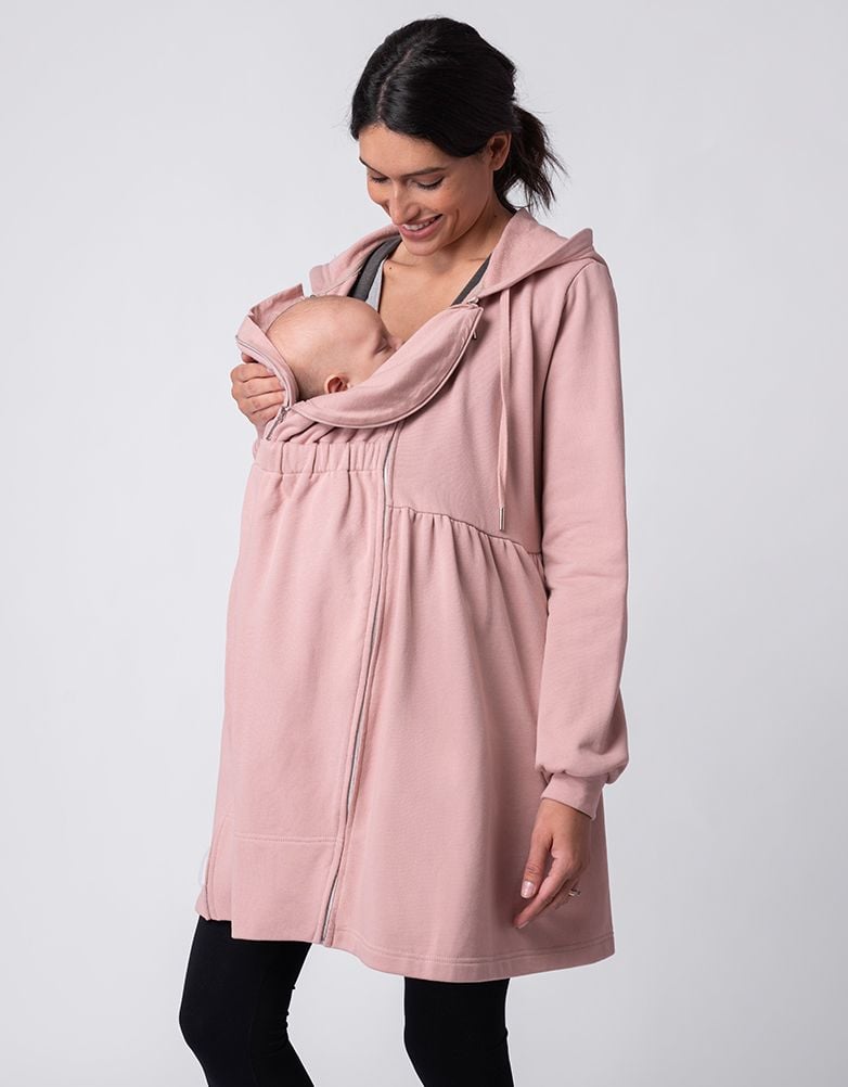 Pink 3 In 1 Maternity &amp; Babywearing Hoodie Tunic | Women Seraphine Coats &amp; Jackets