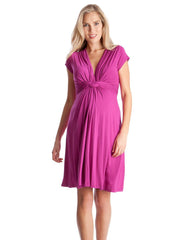 Pink Fuchsia Knot Front Maternity Dress | Women Seraphine Dresses