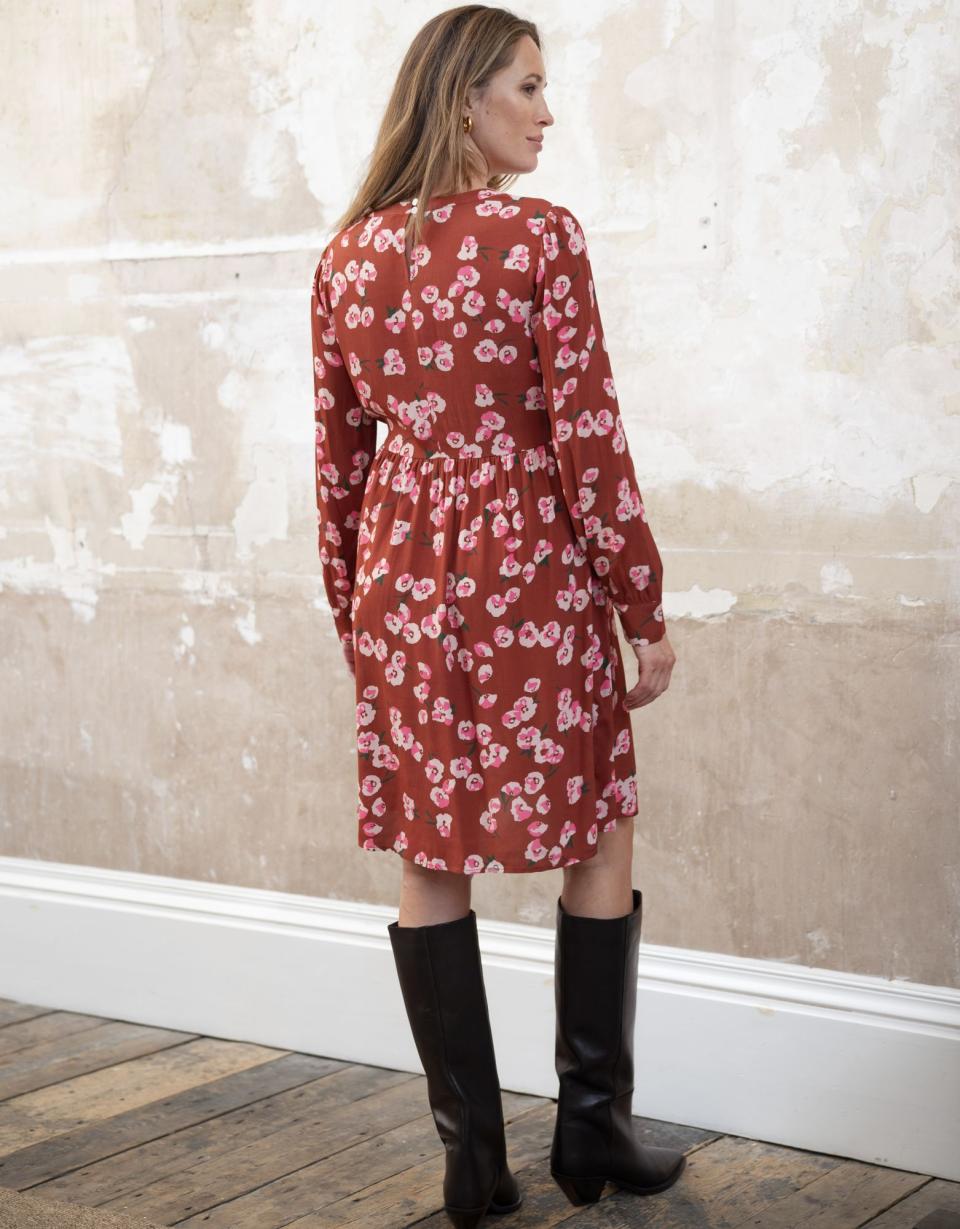Rust Floral Maternity &amp; Nursing Dress| Seraphine | Women Seraphine Dresses