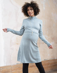 Sage Wool Blend Maternity &amp; Nursing Sweater Dress | Women Seraphine Jumpers &amp; Knitwear