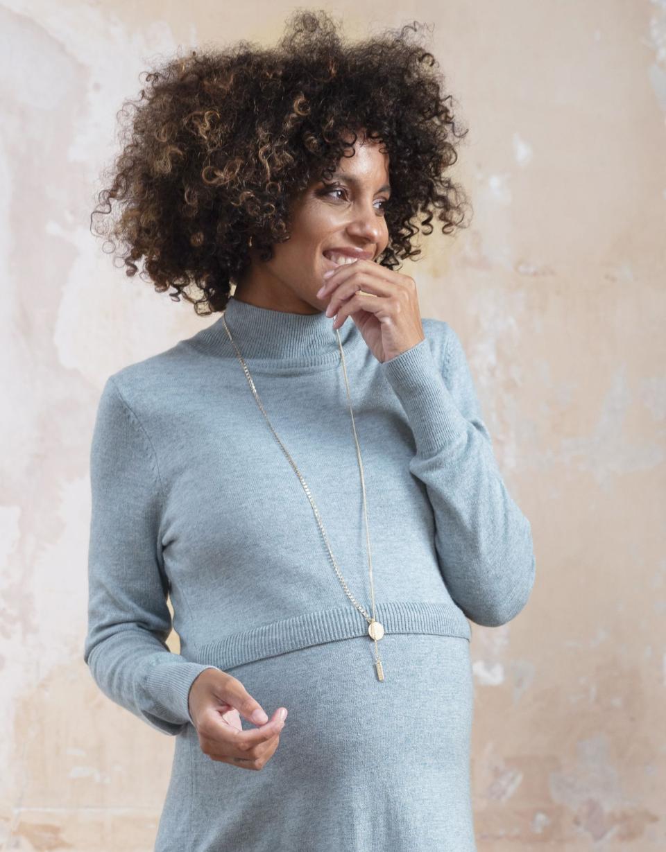Sage Wool Blend Maternity &amp; Nursing Sweater Dress | Women Seraphine Jumpers &amp; Knitwear