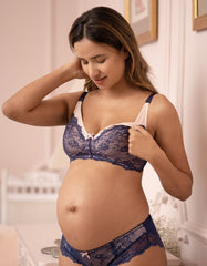 Seraphine Navy Lace Maternity &amp; Nursing Bra | Women Seraphine Lingerie &amp; Shapewear