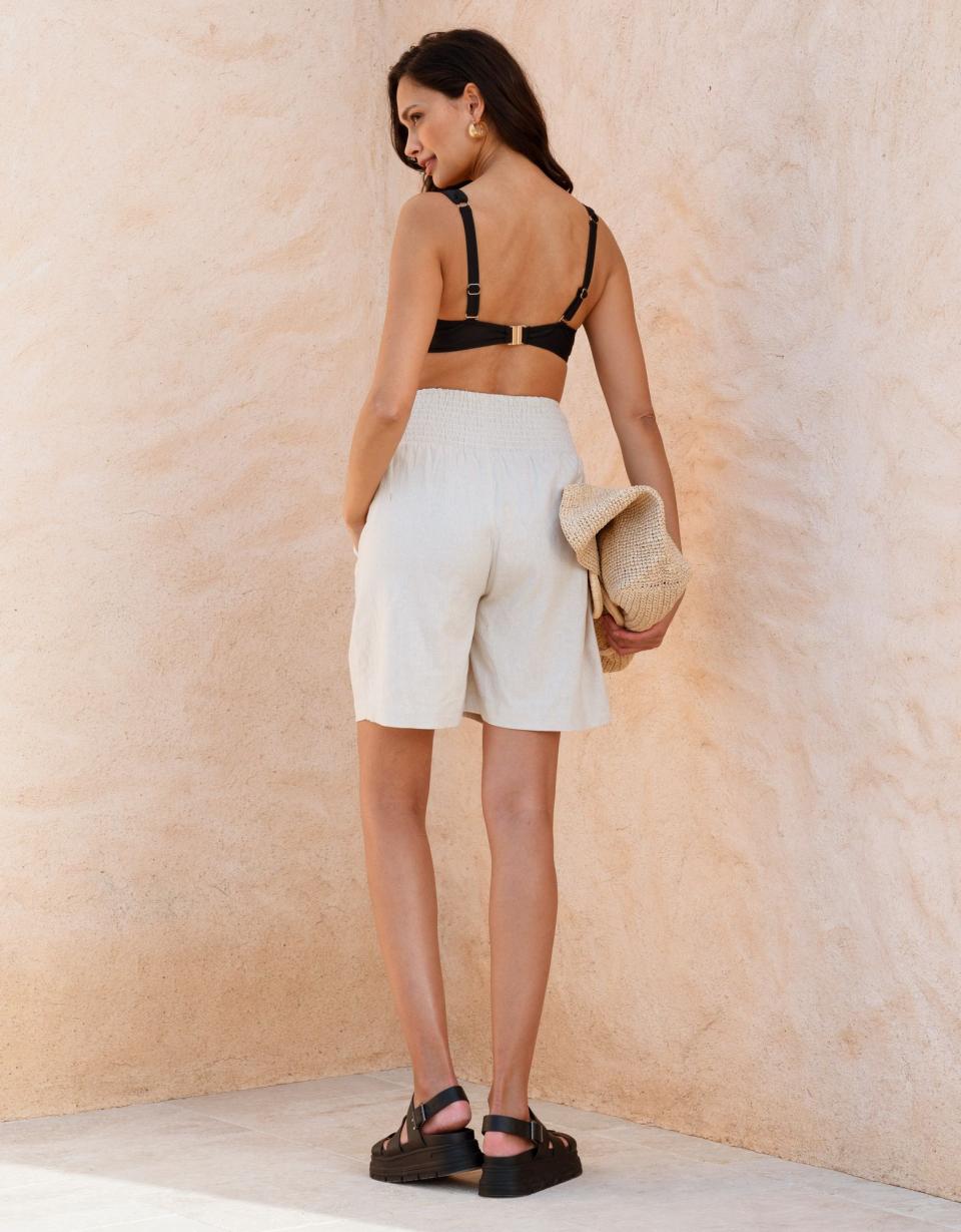 Shirred Linen Maternity Shorts | Women Seraphine Co-ords