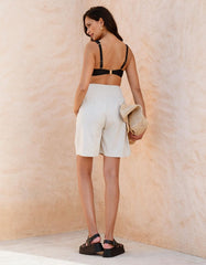 Shirred Linen Maternity Shorts | Women Seraphine Co-ords