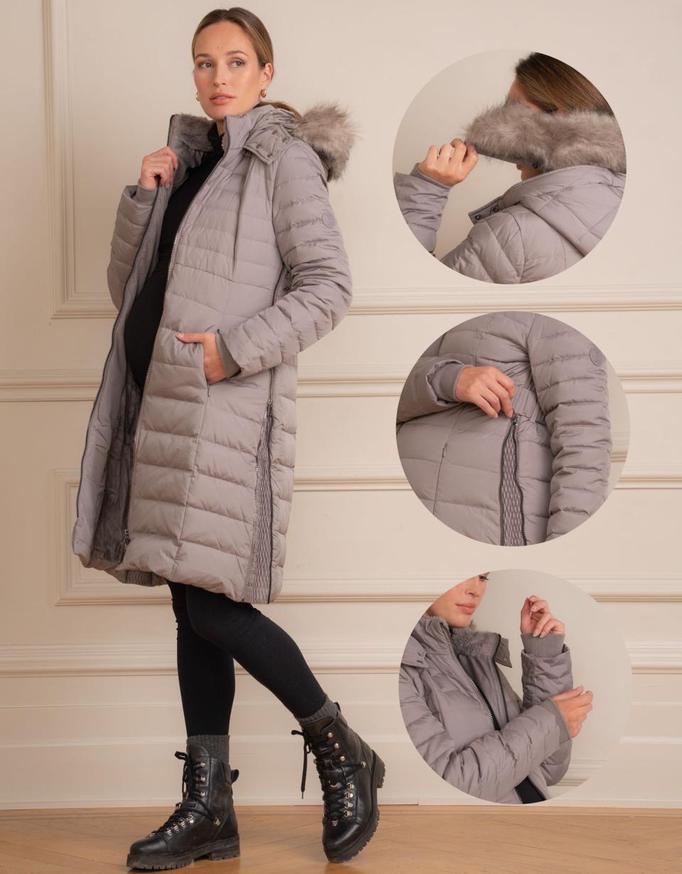 Slate 3 In 1 Down Maternity Coat | Women Seraphine Coats &amp; Jackets