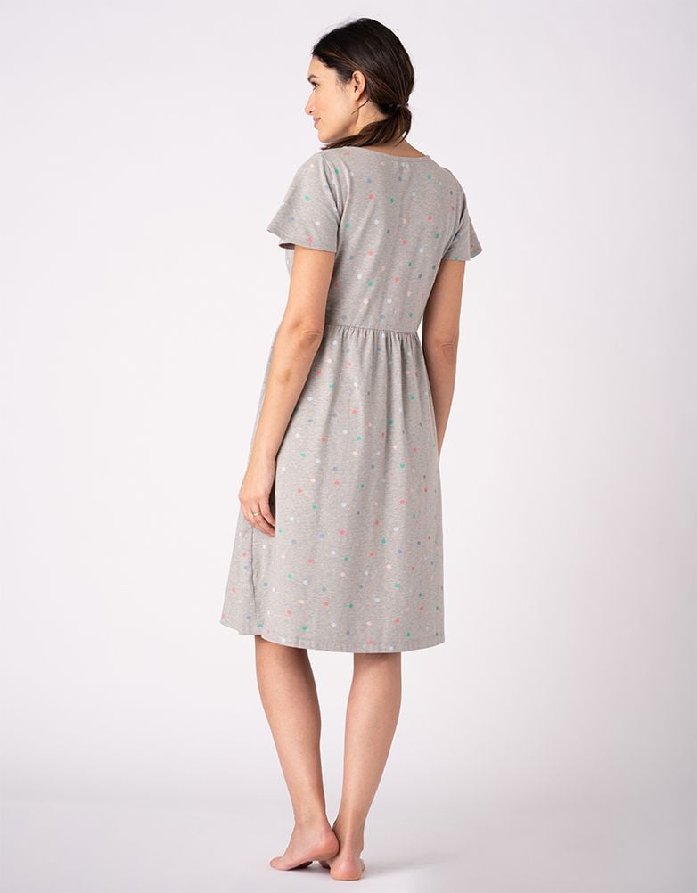Spot Print Mama &amp; Mini Maternity To Nursing Nightdress Set – Grey | Baby Seraphine Baby Clothes