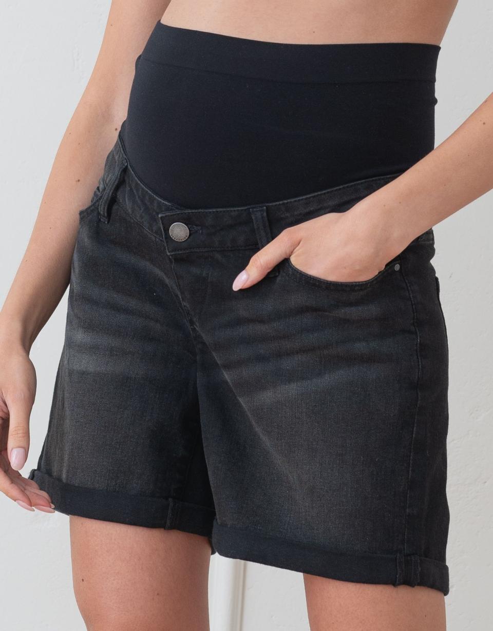 Stretch Denim Over Bump Maternity Shorts | Women Seraphine Shorts