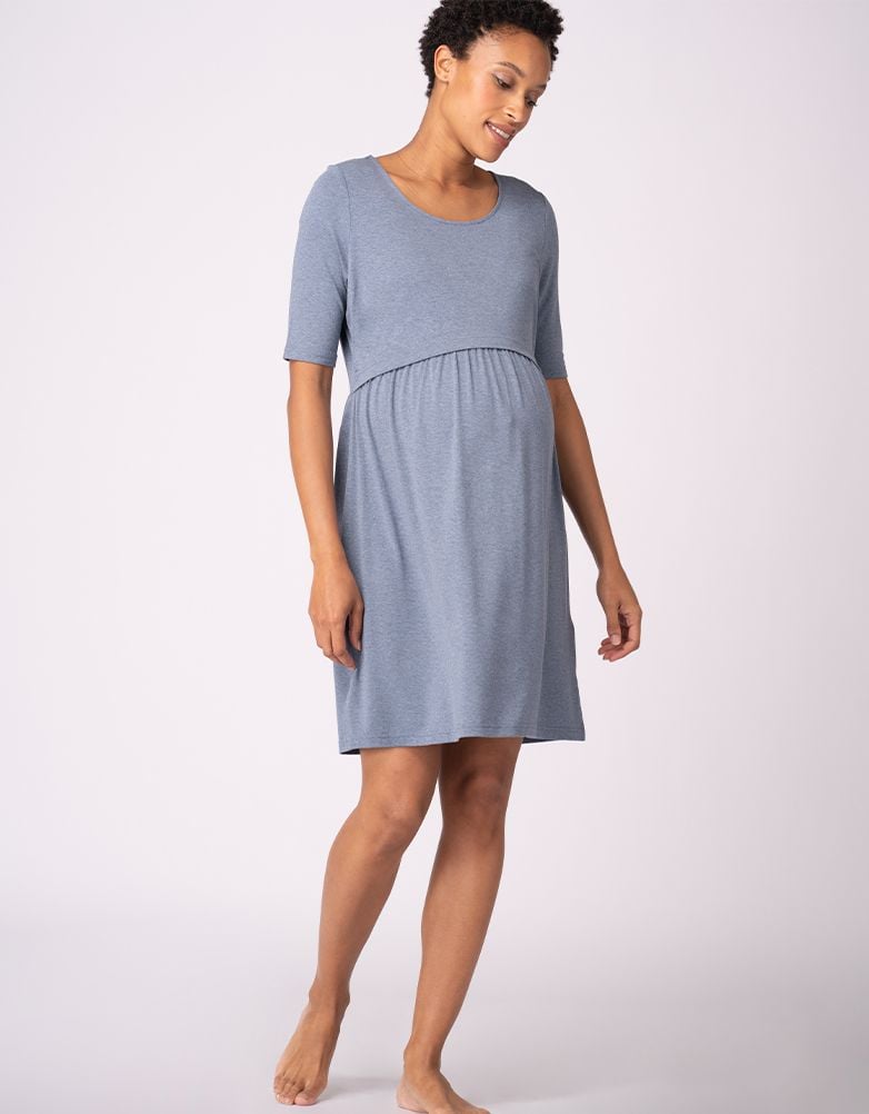Stretch Jersey Maternity &amp; Nursing Nighties – Twin Pack | Women Seraphine Sleepwear