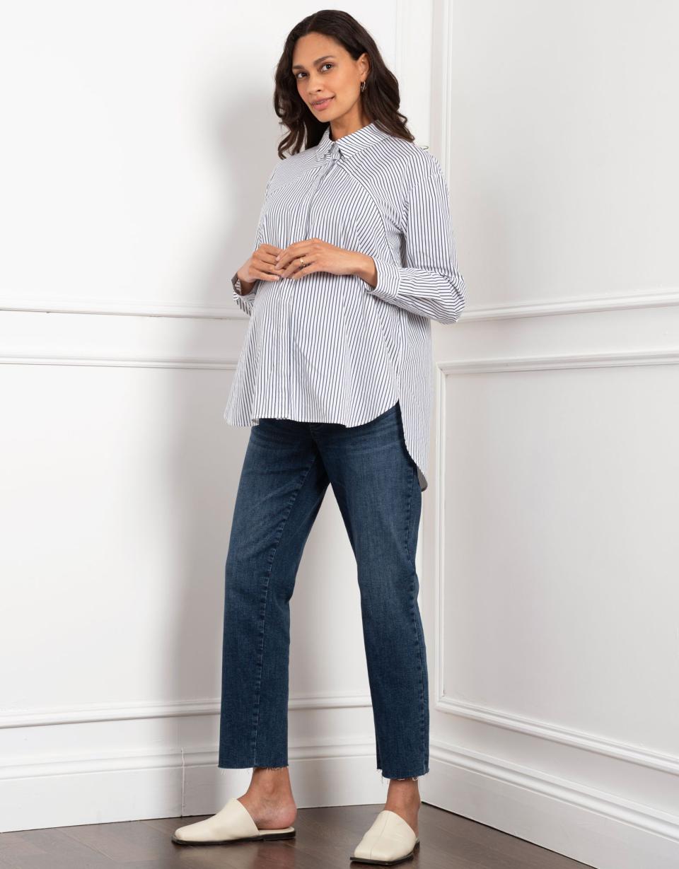 Tapered Frayed Hem Maternity Jeans | Women Seraphine Jeans