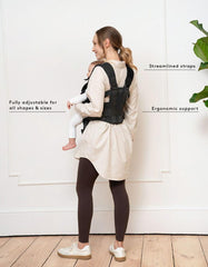 The CARIPOD™ Baby Carrier - Black Cotton Canvas | Baby Seraphine CARIPOD™