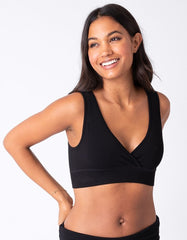 Twin Pack Bamboo Maternity &amp; Nursing Sleep Bras – Black &amp; Blush | Women Seraphine Kits &amp; Sets