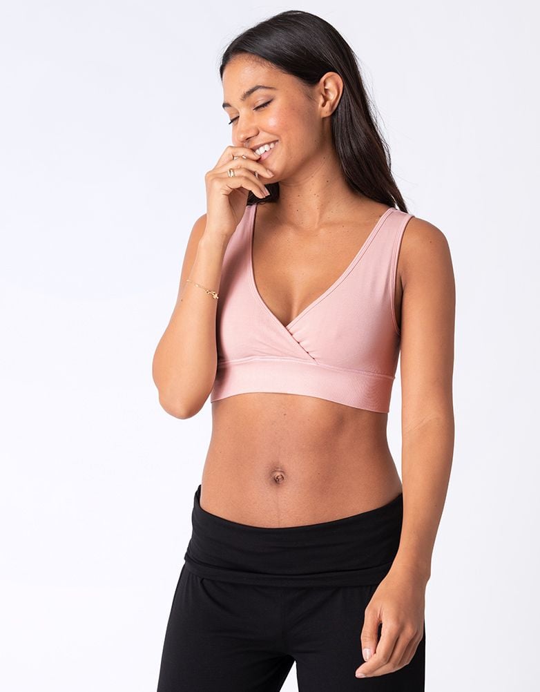 Twin Pack Bamboo Maternity &amp; Nursing Sleep Bras – Black &amp; Blush | Women Seraphine Kits &amp; Sets