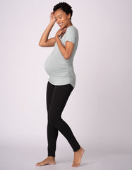 Twin Pack Maternity T-Shirts - Sage &amp; White | Women Seraphine Essentials