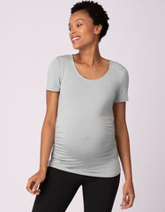 Twin Pack Maternity T-Shirts - Sage &amp; White | Women Seraphine Essentials