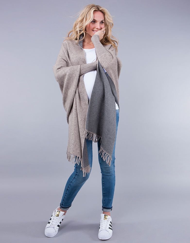 Two Tone Luxury Maternity &amp; Nursing Shawl Wrap Maternity | Women Seraphine Jumpers &amp; Knitwear