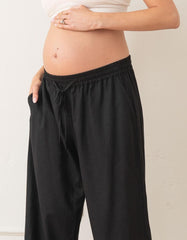 Wide-Leg Linen-Blend Under Bump Maternity Trousers | Women Seraphine Trousers &amp; Skirts