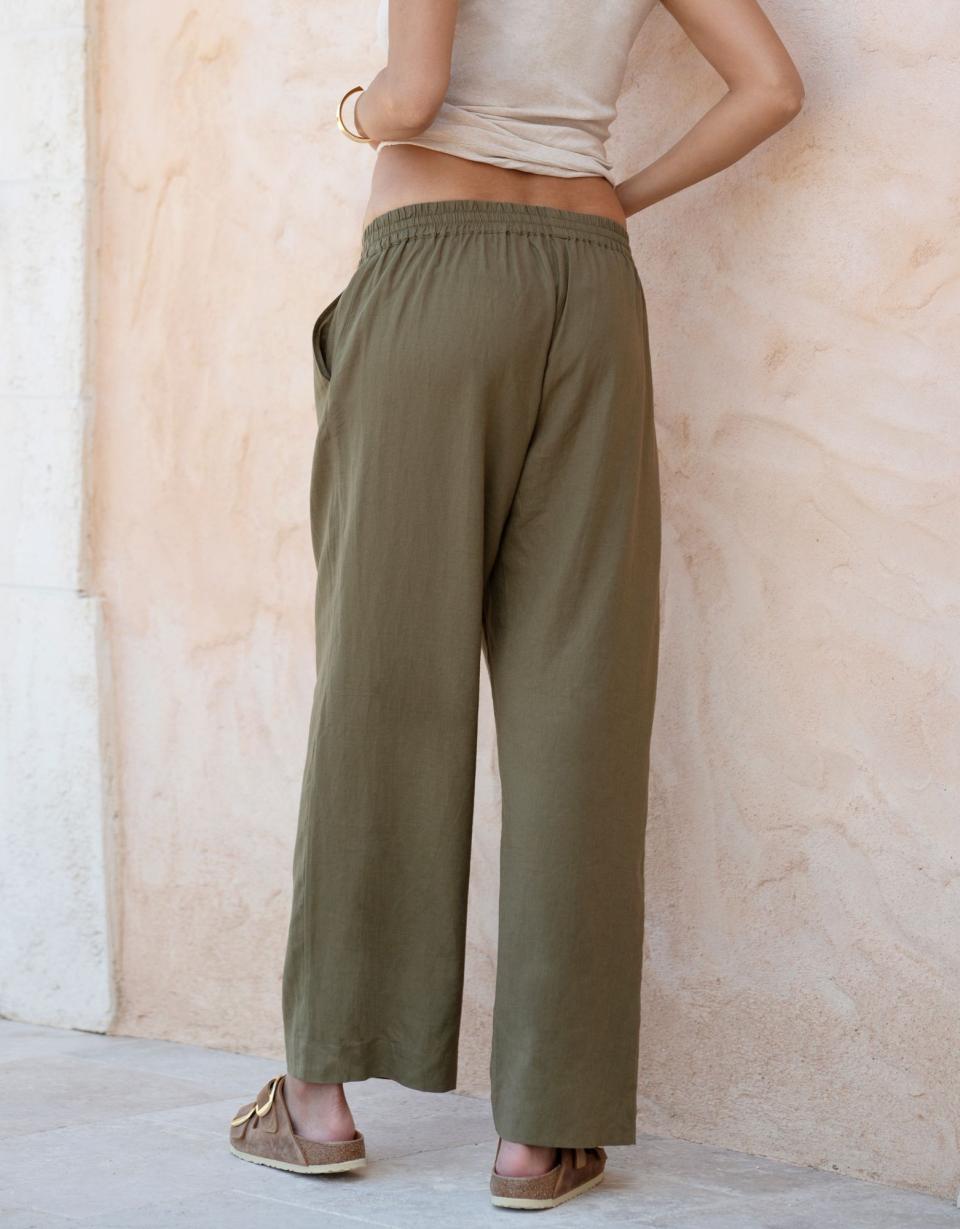 Wide-Leg Linen-Blend Under Bump Maternity Trousers | Women Seraphine Trousers &amp; Skirts