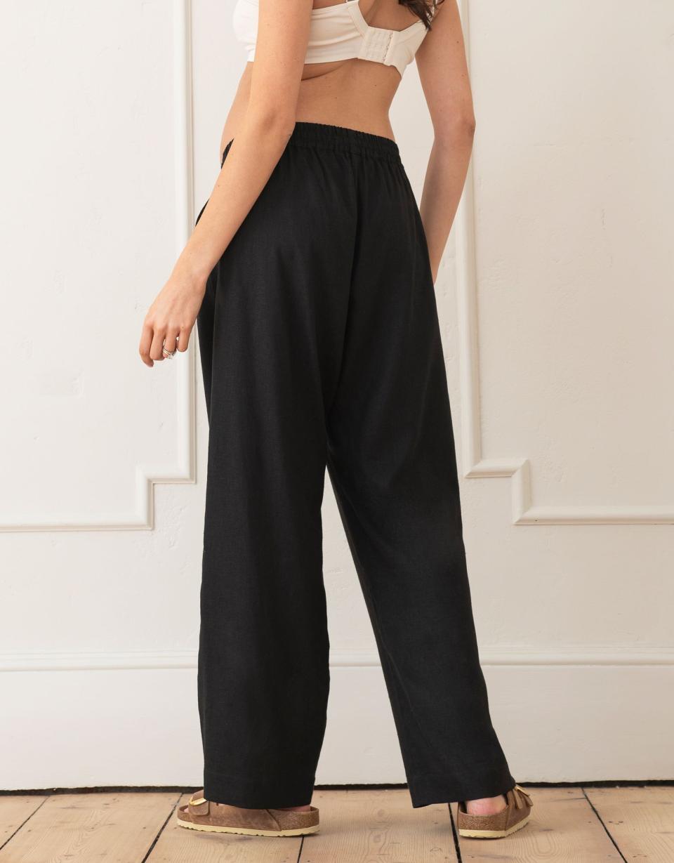 Wide-Leg Linen-Blend Under Bump Maternity Trousers | Women Seraphine Trousers &amp; Skirts